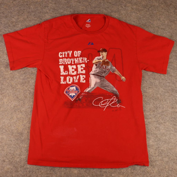 Majestic MLB Philadelphia Phillies Cliff Lee T Shirt Men's Size Medium - Picture 1 of 8
